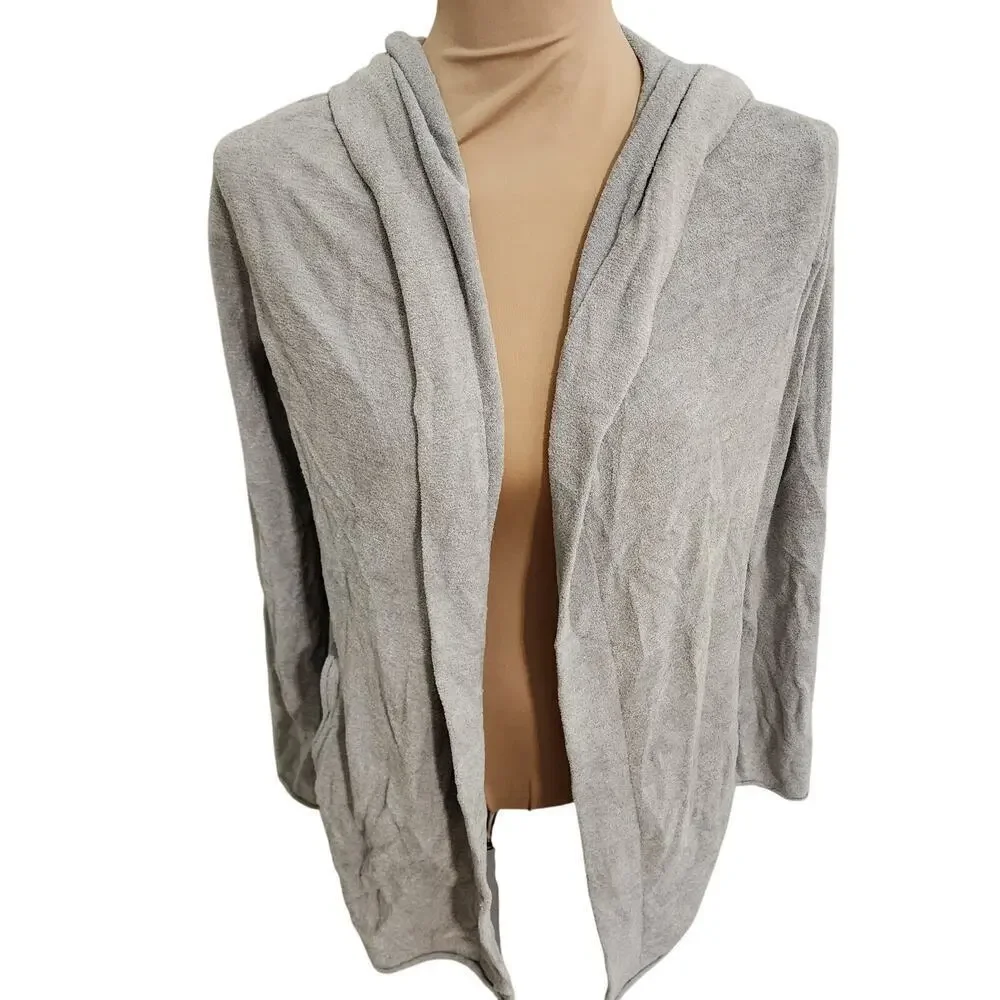 Barefoot Dreams CozyChic Lite Open Front Hooded Cardigan size medium